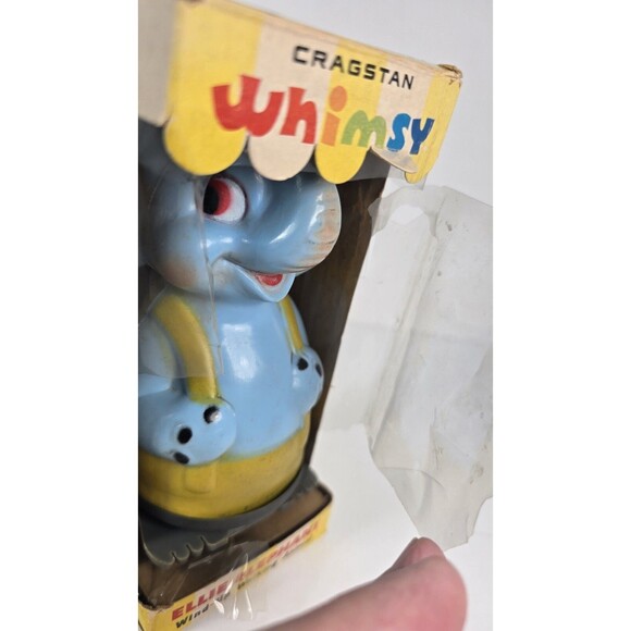 Vintage Cragstan Whimsy Wind Up Tin Toy Ellie Elephant 1580-6 NGS Works - Picture 10 of 10